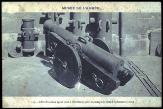 Gun-Carriage on Sledge Used to Cross Mount St. Bernard.