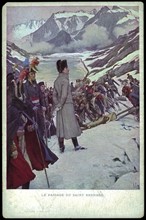 Napoléon Bonaparte. 
Le passage du Mont Saint-Bernard.
