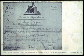 Honorary Certificate Awarded by Napoleon Bonaparte to the Corporal Saint-Pé.
