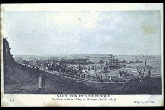 Napoléon Bonaparte visite le camp de Boulogne.