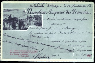 Décret de Napoléon Bonaparte ordonnant la réunion de la flottille à Boulogne.