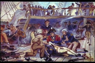La mort de l'amiral Nelson à Trafalgar.