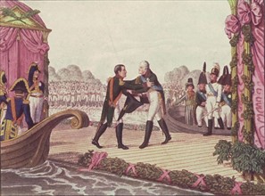Entretien de Tilsit : Napoléon 1er et le Tsar Alexandre 1er.
25 juin 1807