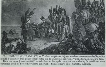 Napoleon I beside injured Marshal Lannes.
Battle of Essling
22 mai 1809