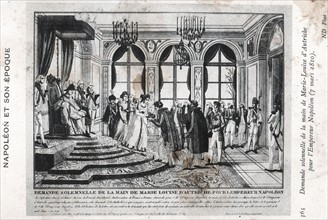 Napoleon I proposing to Marie-Louise, Archduchess of Austria.
7th March 1810