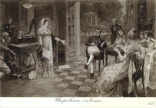 Private life of Napoleon: Napoleon I at a music concert with Empress Marie-Louise.