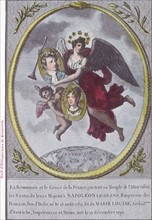 Allégorie : Napoléon 1er et l'impératrice Marie-Louise d'Autriche.