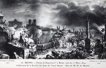 Napoleon I arriving in Reims.