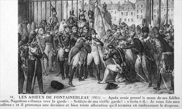 Abdication of Napoleon I in Fontainbleau.