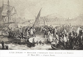 Napoleon I boarding a boat to return to France.