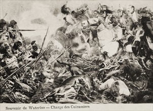 The Battle of Waterloo: charge of the cuirassiers.