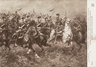Bataille de Waterloo : charge des lanciers de la garde.