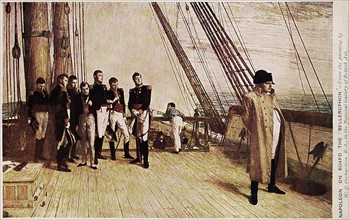 Napoléon 1er sur le navire le "Bellerophon".