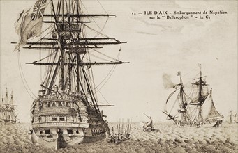 Napoléon 1er à bord  du  navire le "Bellerophon".