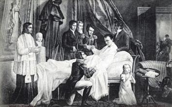 Napoleon I dying in Saint-Helena.