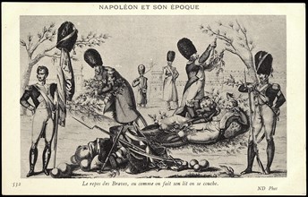 Soldats napoléoniens au repos.