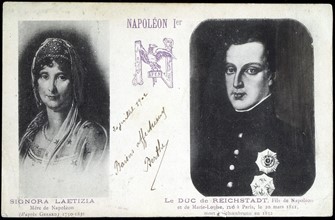 Portraits de Laetizia Bonaparte, mère de Napoléon 1er et de son petit-fils Napoléon II.