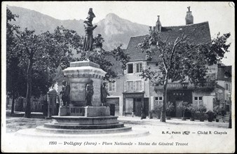 Statue of General Travot in Poligny (Jura).