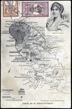 Carte de la Martinique où naquit l'impératrice Joséphine.