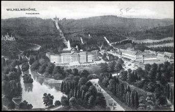 Panoramic view of the Schloss Wilhelmshöhe in Germany.
