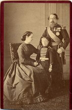 Napoléon III, l'Impératrice Eugénie et leur fils Louis Napoléon Eugène Jean Joseph Bonaparte