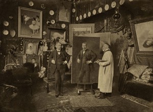 Doctor Doyen being painted by Carrier-Belleuse