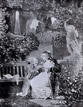 Engraving by Debucourt, Lovers