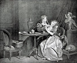 Engraving by Boilly, Lovers