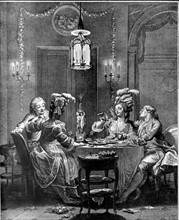 Engraving by Jean Moreau, called Moreau the Younger, Typical scene