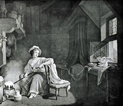 Engraving by Jean-Baptiste, Baron of Regnault, Daily scene