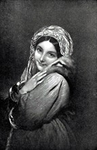 Gravure de André, Portrait de jeune femme
