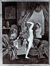 Engraving by Schall, Intimate scene