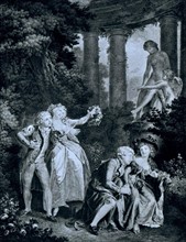 Engraving by Fragonard, The Oath