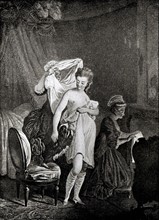Engraving by Jean-Baptiste, baron of Regnault, Daily scene