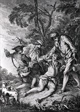 Engraving by Boucher, The Pleasures of the Enchanted Island