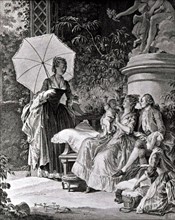 Engraving by Jean Moreau, called Moreau the Younger, Daily life
