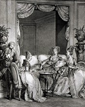 Engraving by Jean Moreau, called Moreau the Younger, Love scene