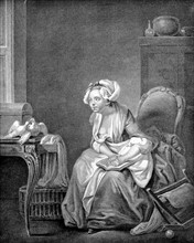 Gravure de Jean-Baptiste Greuze, L'amour