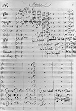 Deuxième page de la "Symphonie fantastique" de Hector Berlioz (1803-1869)