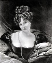 Engraving by  Dubufe, An Actress