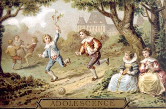 Young people having fun in a park, advertisement