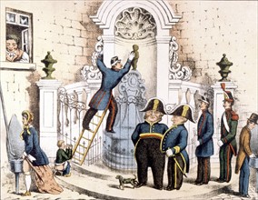 Le Manneken Pis, illustration de la fin du XIXe siècle