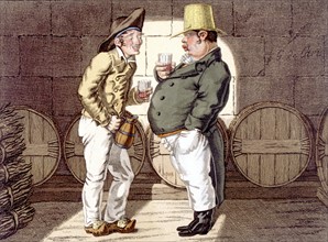 Charicature of drunks, illustrations of the 19th century