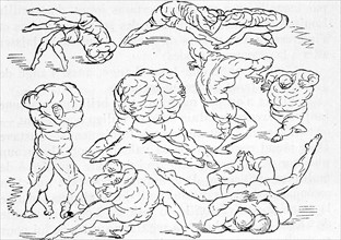 Funny Gladiators, illustration by Gustave doré