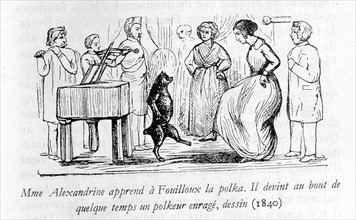 Dance lesson, illustration by Gustave Doré
