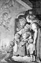 Scène de Noël, illustration de Gustave Doré