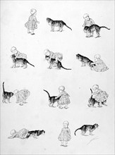 Cats, the nasty dada by Steinlen