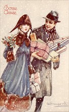 Greeting cards from the early 20th century, illustrations