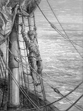 Scene from "The Song of the Ancient Mariner" , illustration by Gustave Doré