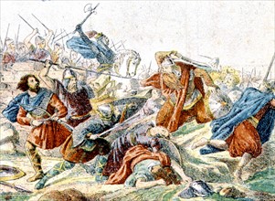 Bataille de Poitiers, illustrations de la fin du XIXe siècle